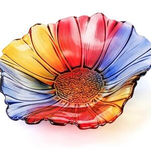 Colorful Glass Flower Bowl